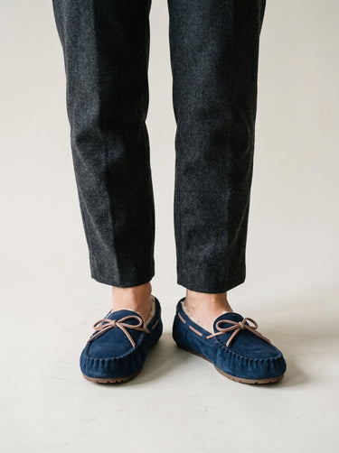 Mocassin femme fourré en daim Clémence porté