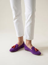 Mocassin femme en daim synthétique Solène porté