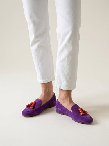 Mocassin femme en daim synthétique Solène porté
