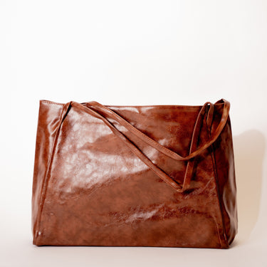 DALIA - Sac a Main Bandouliere en Cuir Tendance Café