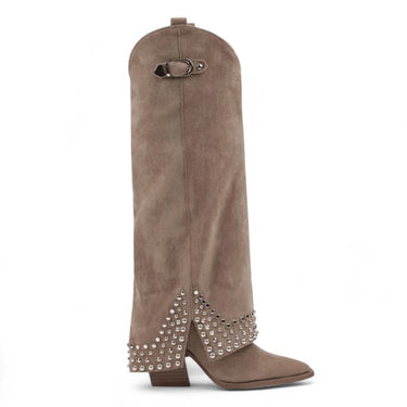 Ema - Santiag Longue à Talon et Rivets et Strass