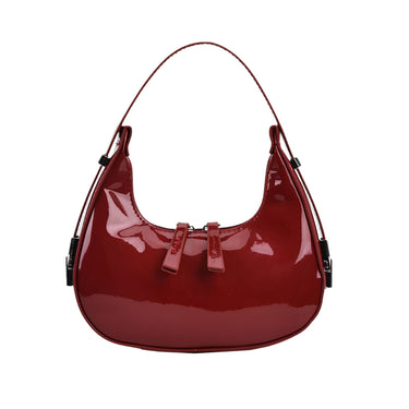 Luna - Hand bag Leather Patent Half Moon Vintage