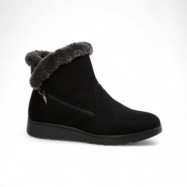 Tanya - Bottes Basses Fourrées Plates avec Fermeture Éclaire