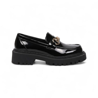 Britisk stil Kvinders store størrelse Slip-On Loafers Forår Nye tykke bund runde tå Afslappet sko PU læder Gummisål