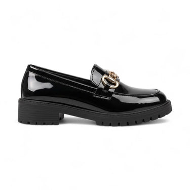 Britisk stil Kvinders store størrelse Slip-On Loafers Forår Nye tykke bund runde tå Afslappet sko PU læder Gummisål