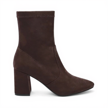 Fiorella - Ankelboots med Klack i Elegant Mocka