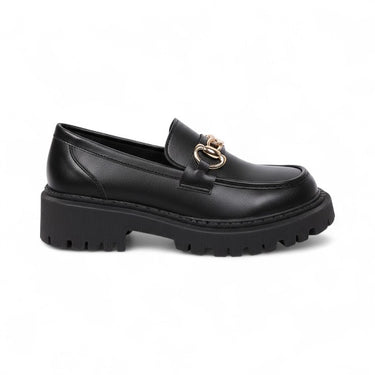 Britisk stil Kvinders store størrelse Slip-On Loafers Forår Nye tykke bund runde tå Afslappet sko PU læder Gummisål