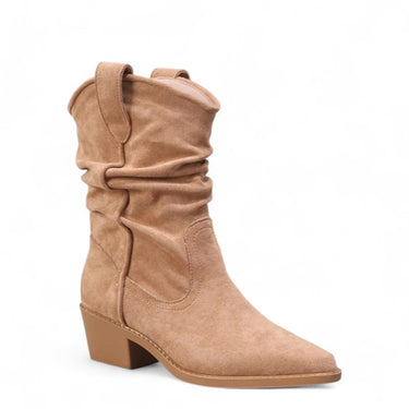 Lucia - cowboy boots låg dam mocka stil skrynklig