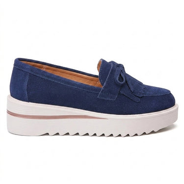 Soly - Instapper Dames Met Sleehak In Suede Met Kwastjes