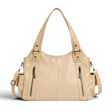 Lilly - Sac à Main de Cours à Zip Beige