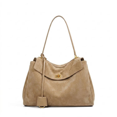 KELLY - Grand Sac à Main Chic en Daim Beige