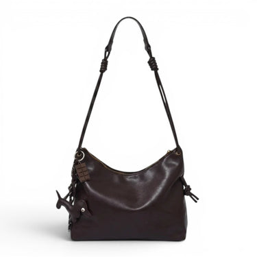 Bolso bandolera hobo vintage lavado para mujer con correa trenzada y detalle de nudo, estilo casual para recados diarios y salidas de fin de semana