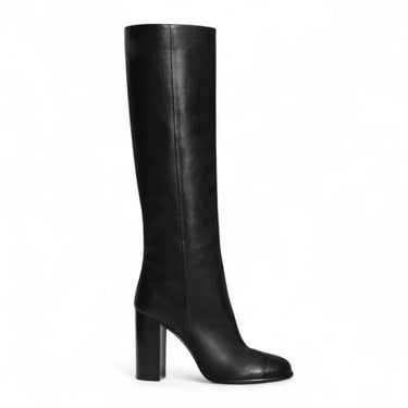 Déa - Botte Haute en Cuir Noir Élégante