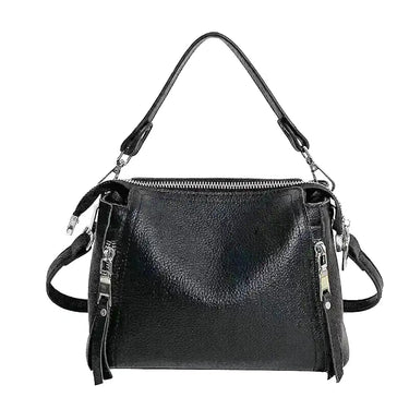 SOFIA - Grained Leather Hand Bag with Shoulder Strap