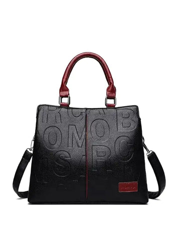 URANIE Grand Sac à Main en Cuir Souple Solide avec Anse et